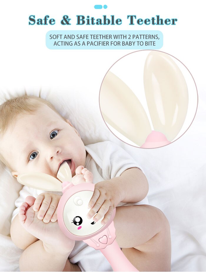 Baby's Music Teether Bunny Rattle Toy