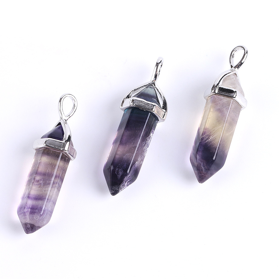 Unisex Colorful Fluorite Quartz Necklace