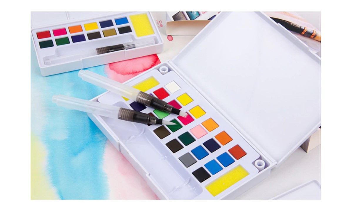 12-36 Colors Watercolor Paints Set with Water Color Brush