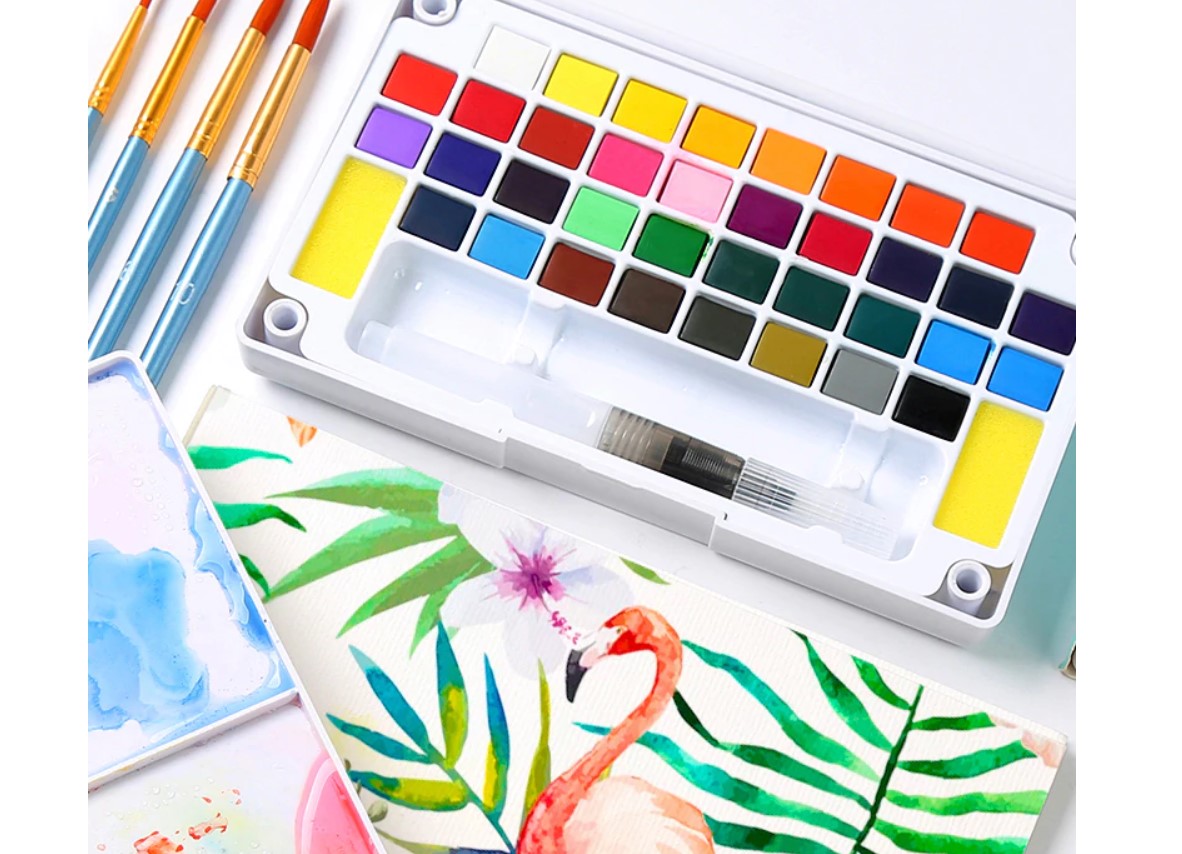 12-36 Colors Watercolor Paints Set with Water Color Brush