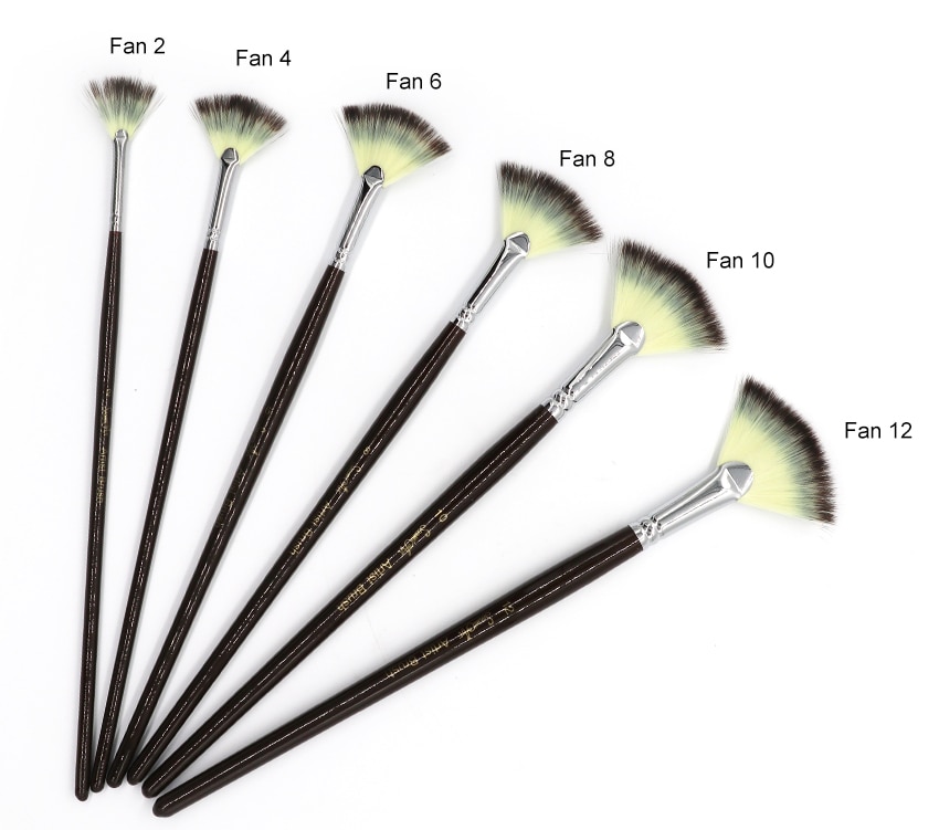 Fan Shaped Paint Brush 6 Pcs Set