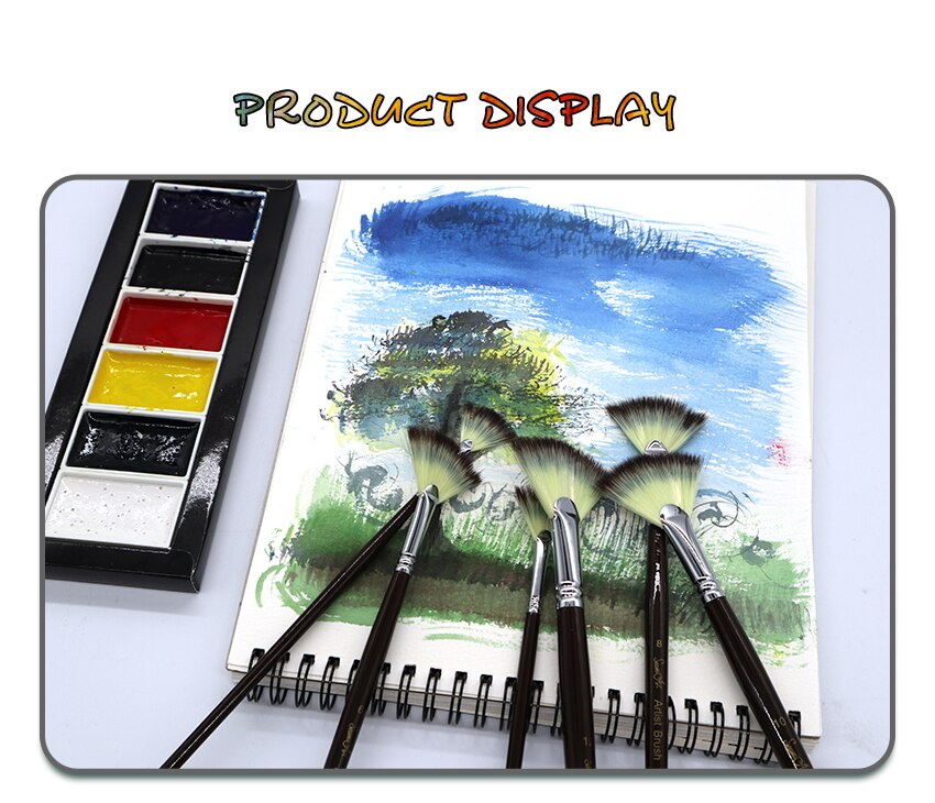 Fan Shaped Paint Brush 6 Pcs Set