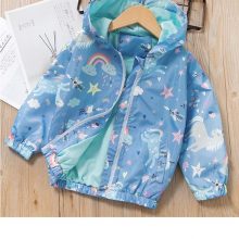 Girls Denim Coats New Brand Spring Kids Jackets Clothes Cartoon Coat Embroidery Children Clothing for 3 8Y