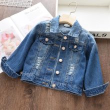 Girls Denim Coats New Brand Spring Kids Jackets Clothes Cartoon Coat Embroidery Children Clothing for 3 8Y