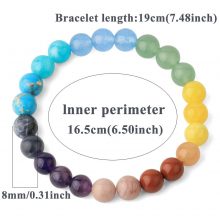 Healing 7 Chakras Bracelet for Women Natural Stone Crystal Bracelets Femme 2020 Reiki 8mm Round Beads Amulet Bangle S552